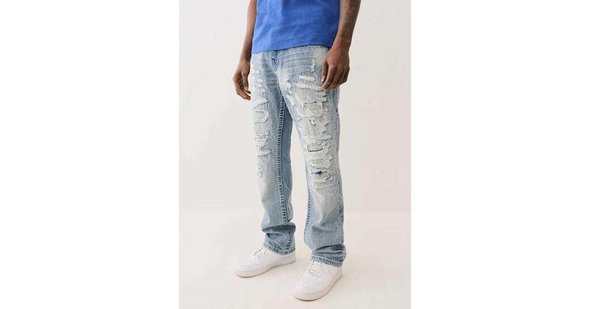 RICKY DISTRESSED FLAP STRAIGHT JEAN パンツ RICKY DISTRESSED FLAP STRAIGHT JEAN - LOWER EAST STONE MED