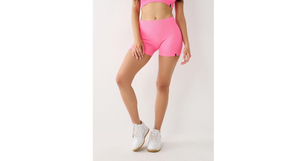 True Religion Seamless Bike Short in Pink Lyst