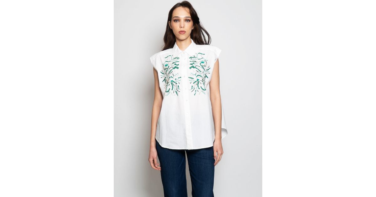 Essentiel Antwerp Shirt With White Embroidery | Lyst