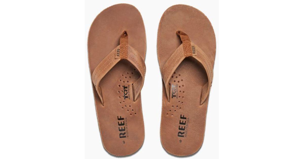 Reef Leather Draftsmen Flipflop in Brown for Men Lyst