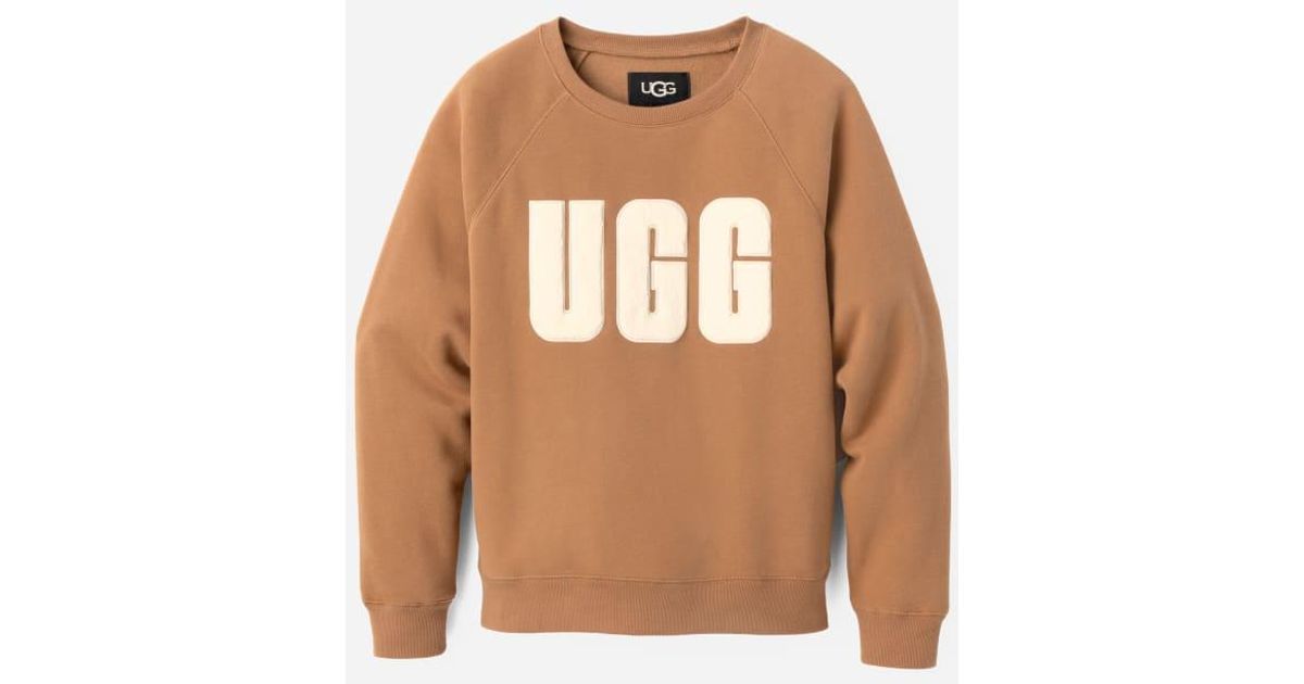 UGG ® Madeline Fuzzy Logo Crewneck Top in Brown | Lyst UK UGG ® Madeline Fuzzy Logo Crewneck Top in Brown | Lyst UK