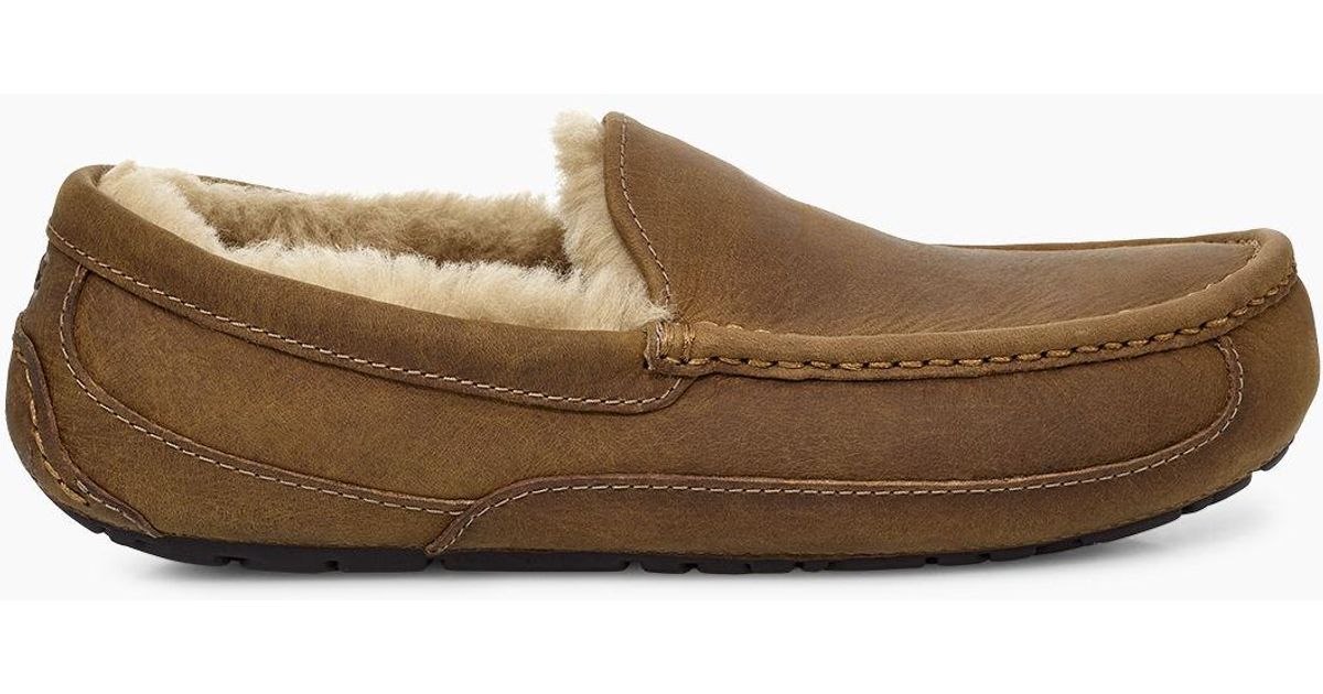 UGG Ascot Leather Slipper in Tan (Brown) for Men Lyst