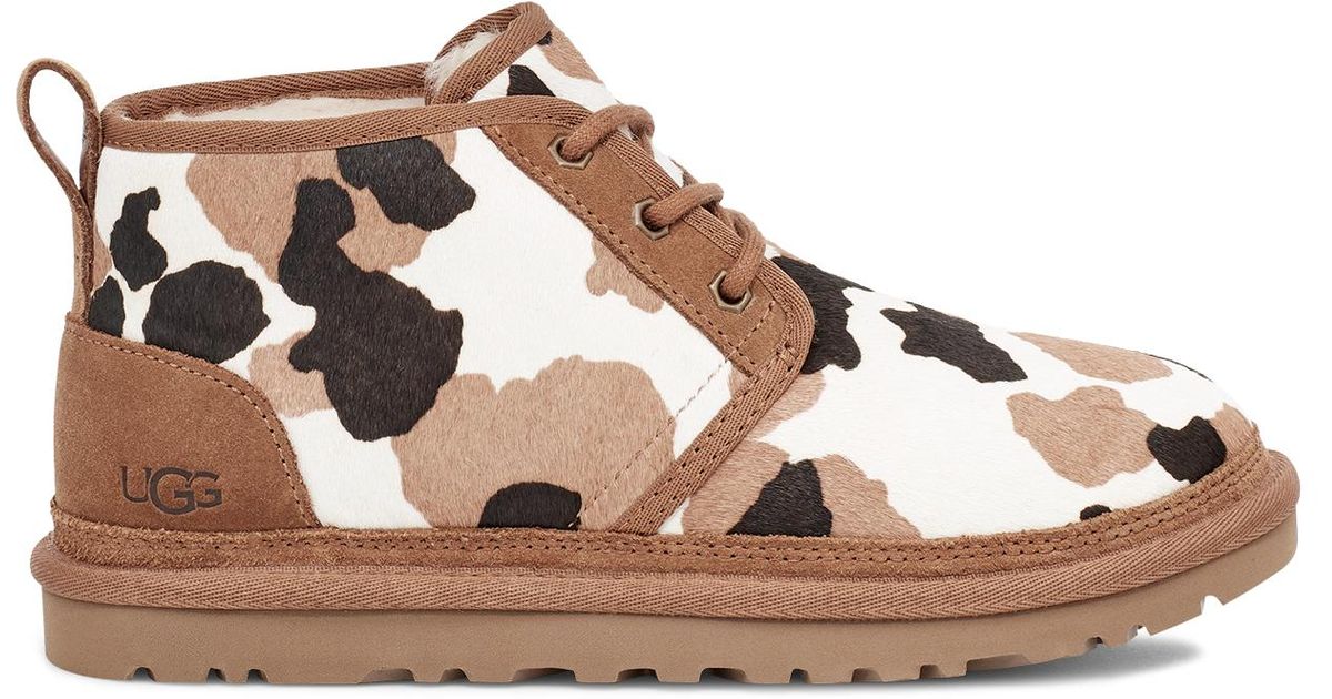 UGG Wool Neumel Cow Print Calf Hair Classic Boots in Chestnut (Brown