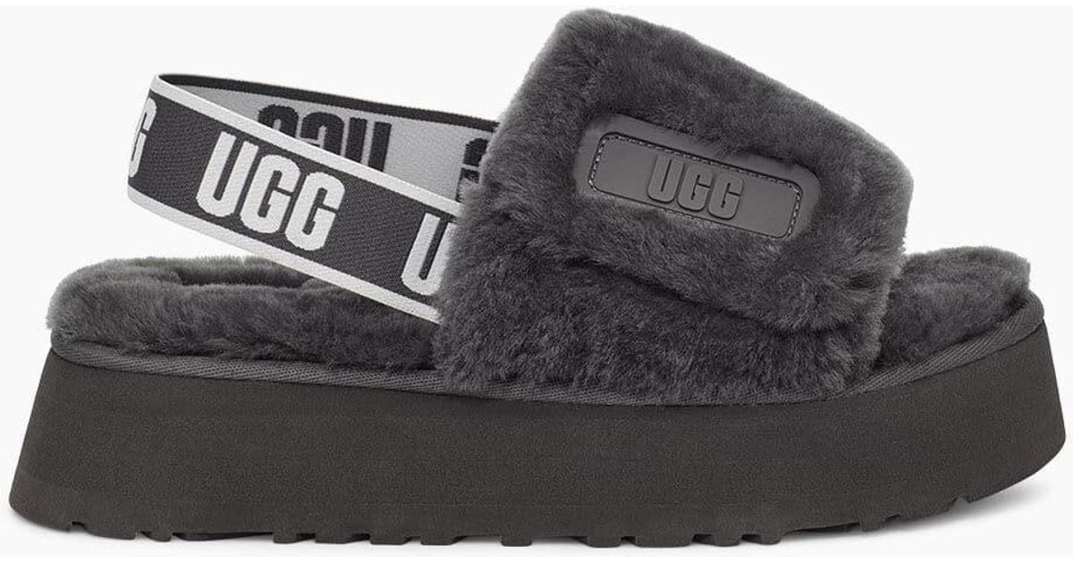 UGG Wool Disco Slide in Dark Grey (Gray) - Lyst
