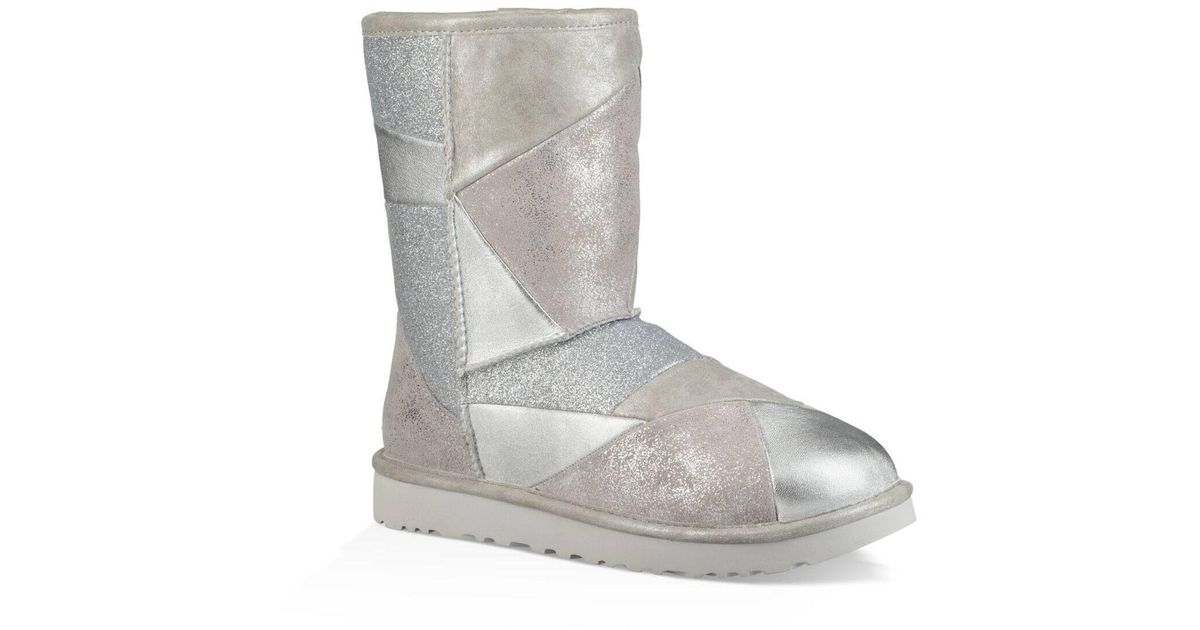 ugg classic glitter patchwork boot