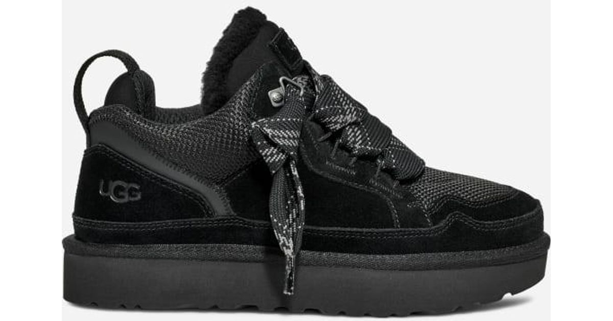 UGG ® Lowmel Canvas/suede/recycled Materials Sneakers in Black | Lyst
