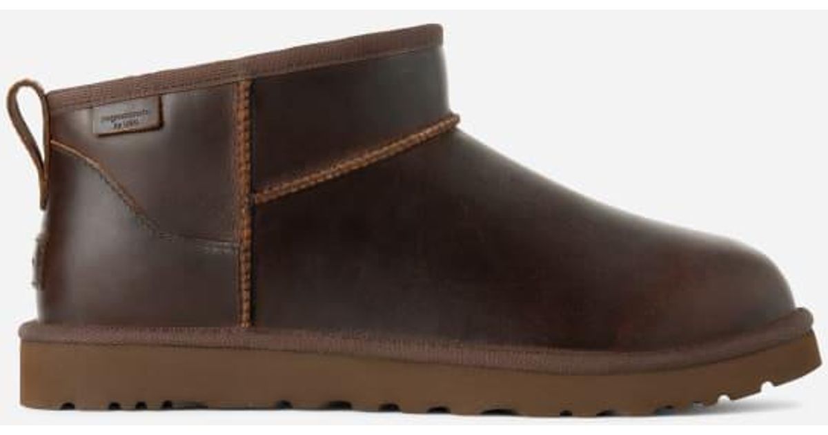 UGG Classic Ultra Mini Leather Regen Classic Boots in Brown for 