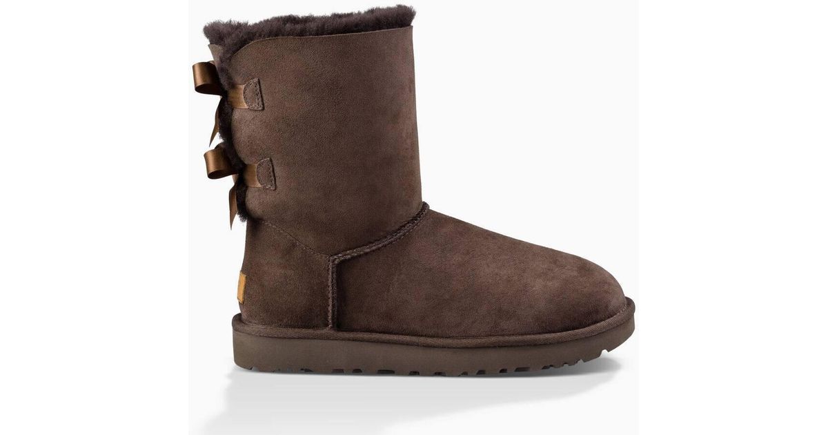 UGG Denim Bailey Bow Ii Boot in Chocolate (Brown) | Lyst