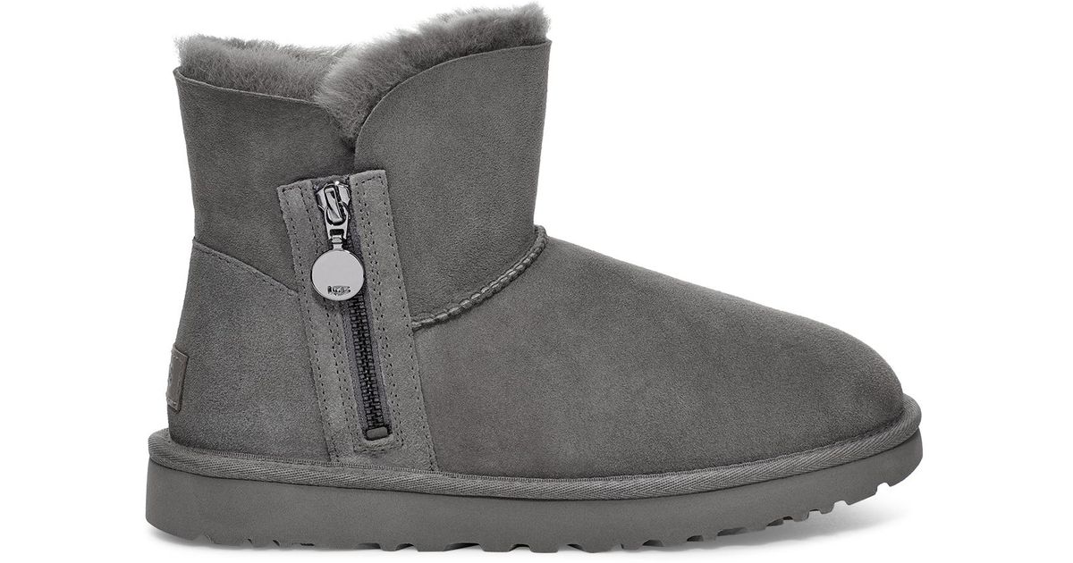 gray shearling boots