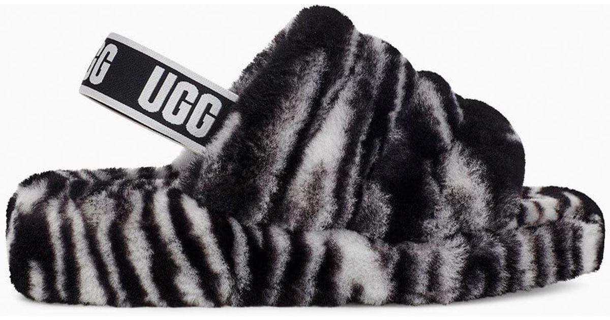 ugg fluff yeah slide zebra