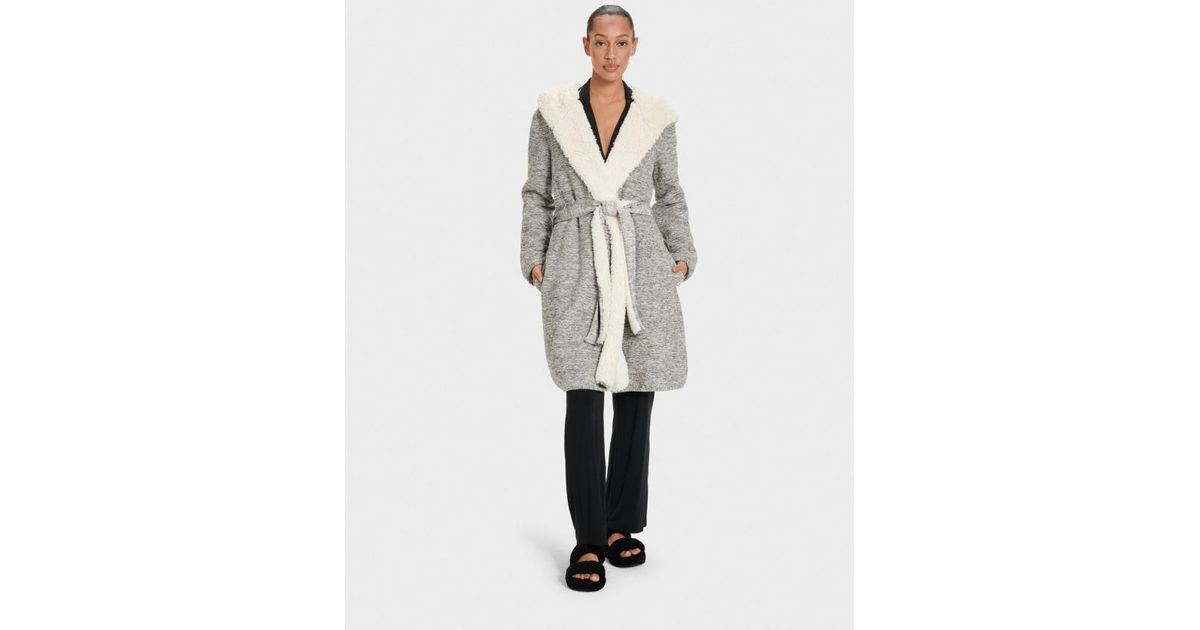 UGG Portola Reversible Robe Rayon Robes in White Lyst