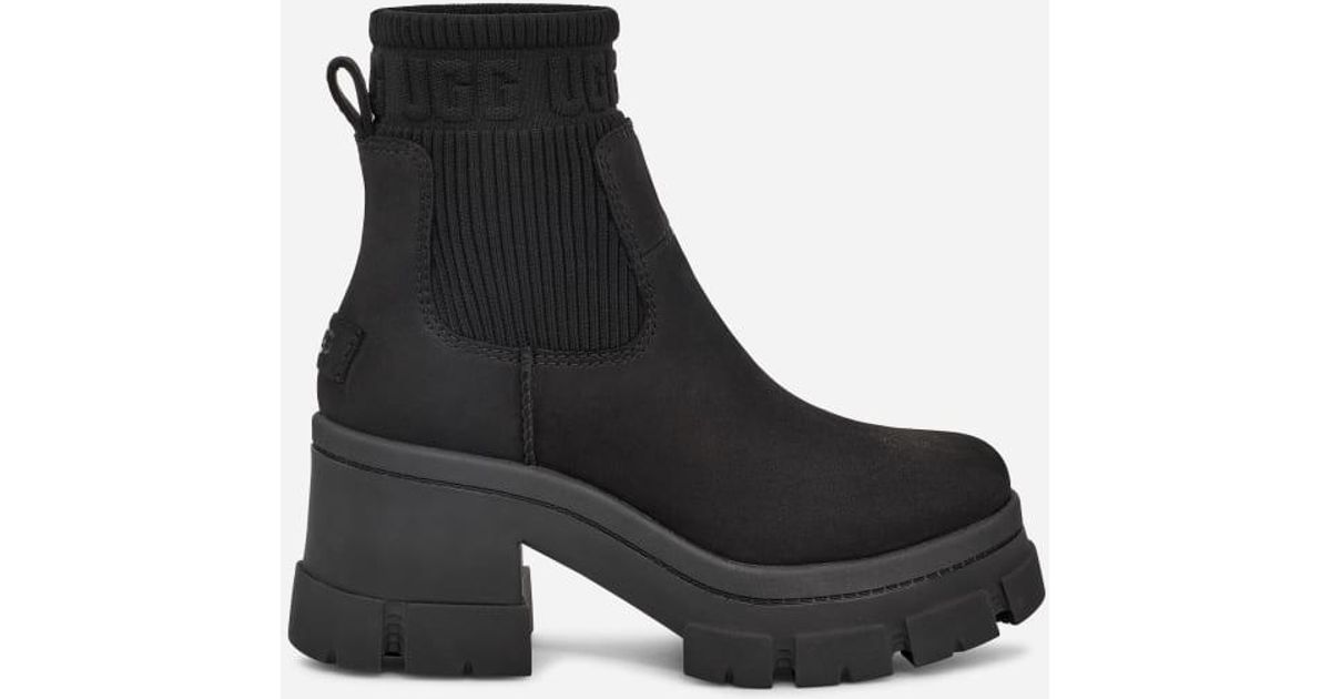 UGG Brooklyn Chelsea Leather Boots in Black | Lyst