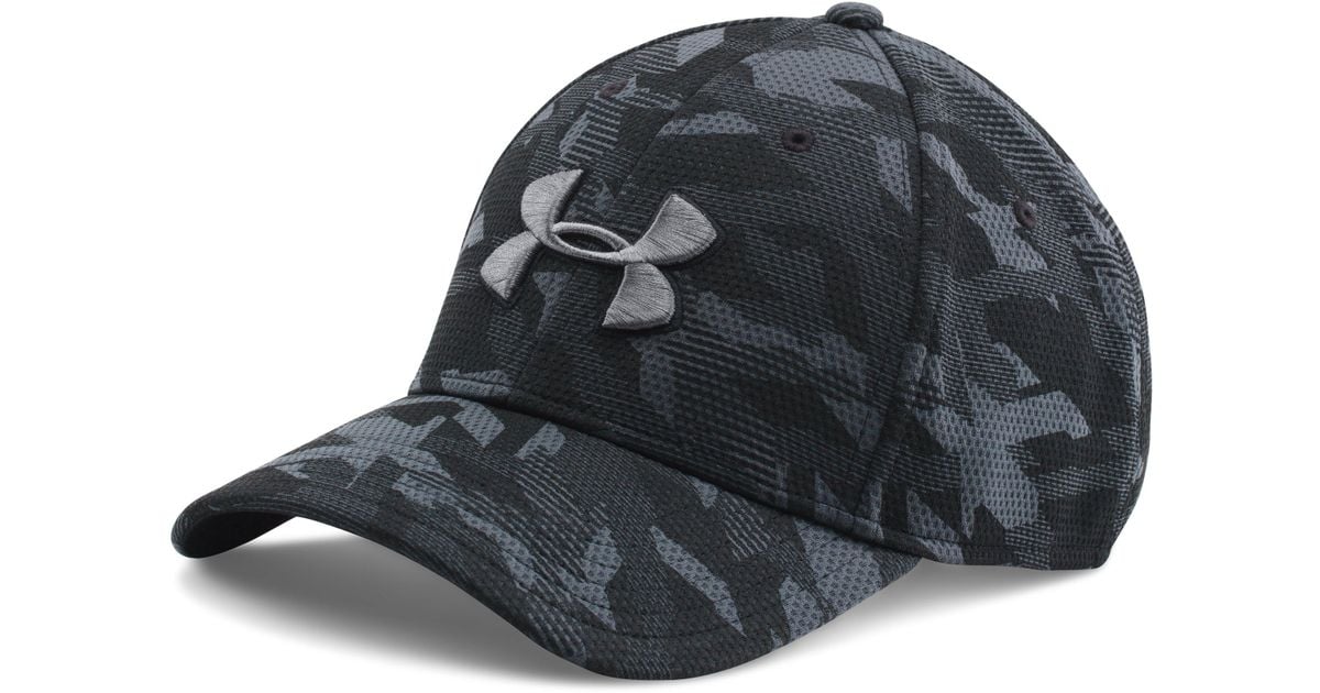 Under Armour Men's Ua Printed Blitzing Stretch Fit Cap in Black for Men |  Lyst