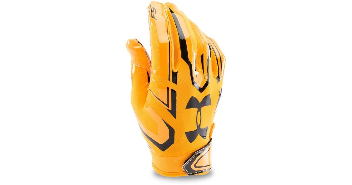 gold under armour football gloves