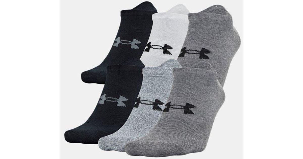 Under Armour Ua Essential Lite 6-pack Socks in Gray for Men | Lyst