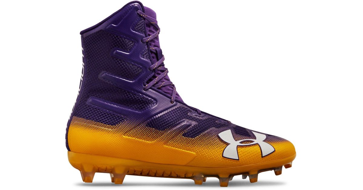 purple and yellow football cleats