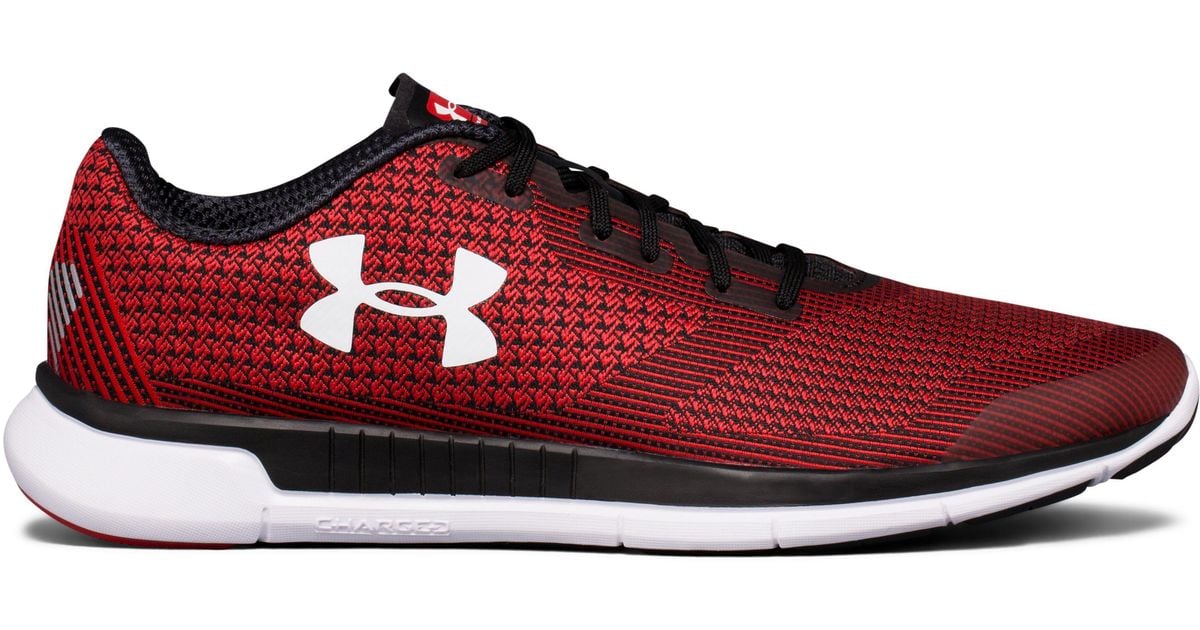 under armour red and black shoes