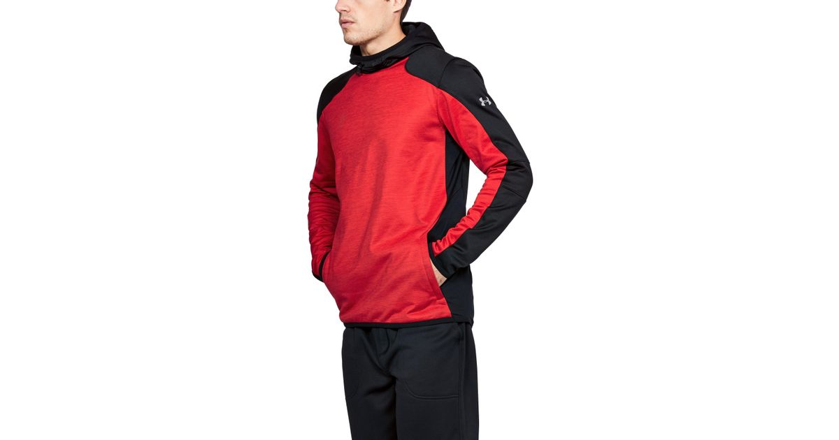 under armour red and black hoodie