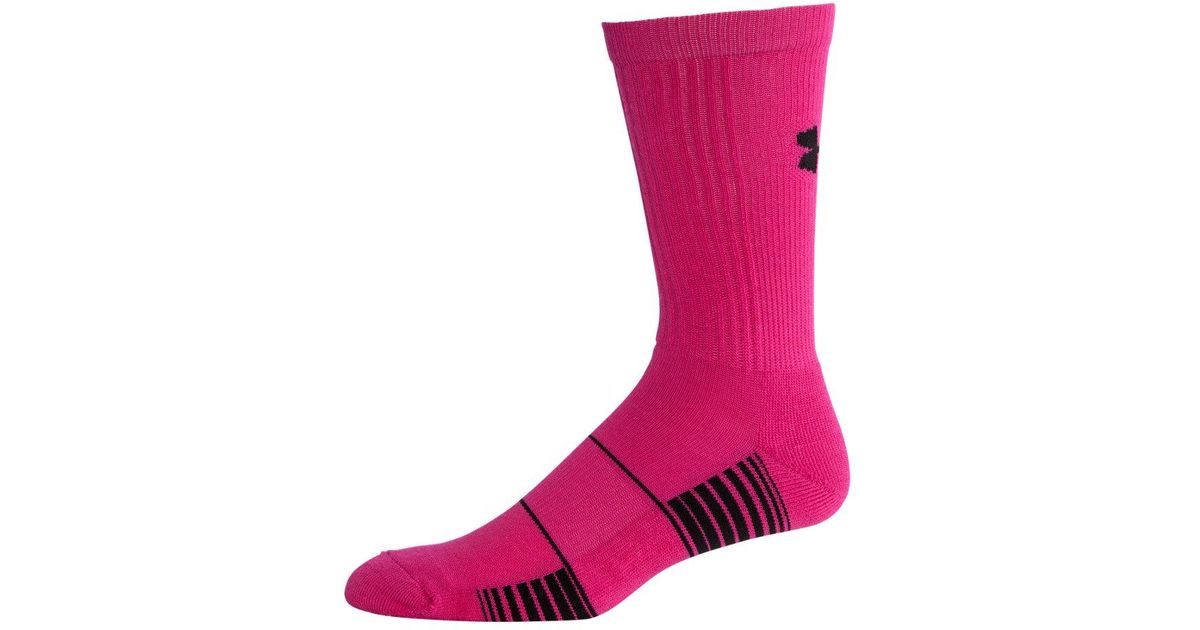 pink under armour soccer socks
