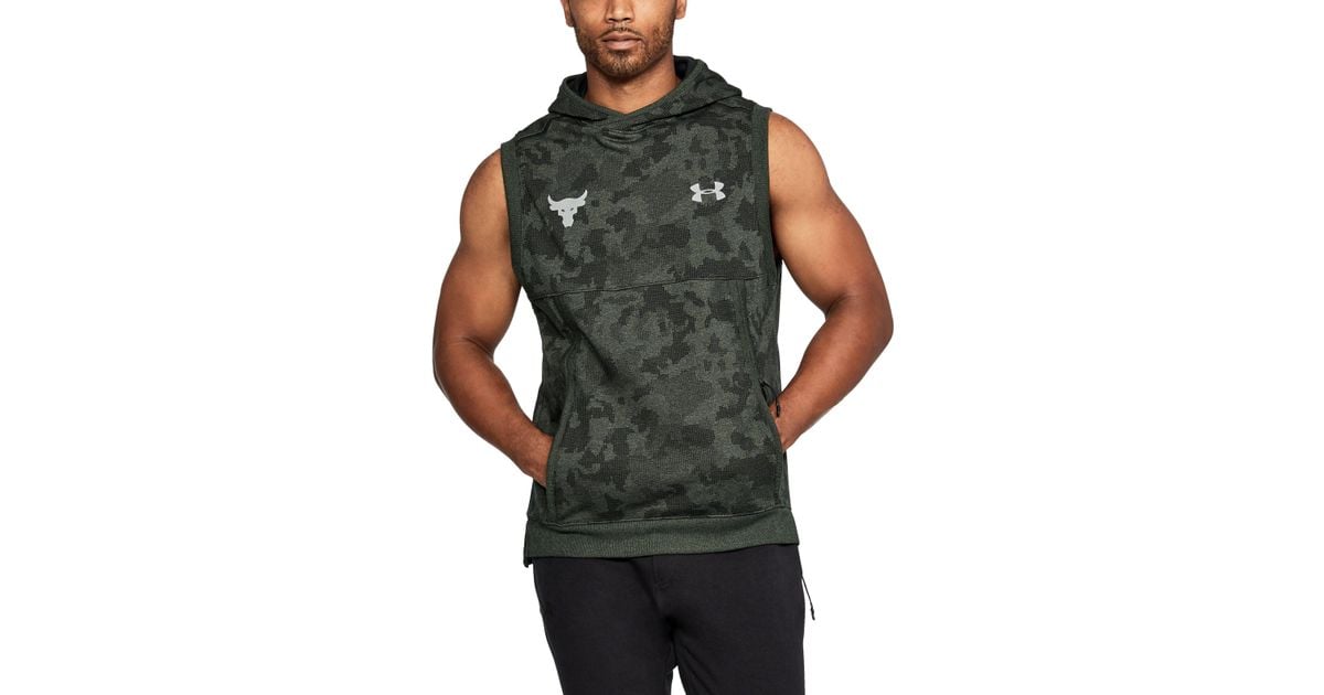 Under Armour Fleece Project Rock Threadborne Sleeveless Hoodie in Green for  Men | Lyst Canada