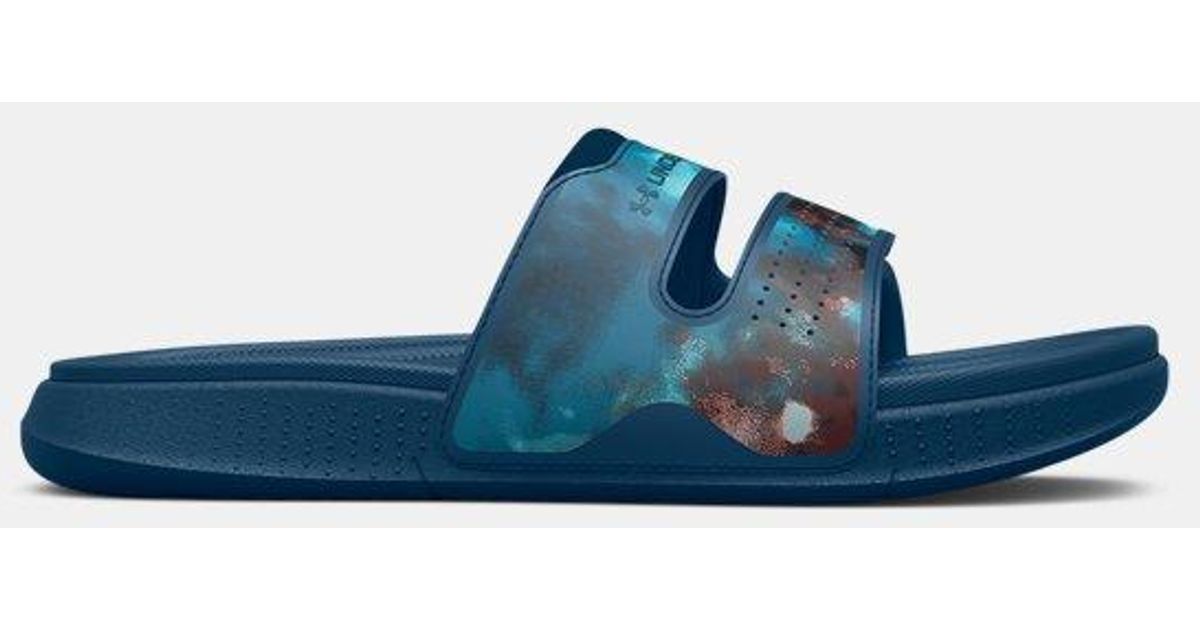 Under Armour Neoprene Ua Ansa Studio Graphic Slides in Blue Lyst