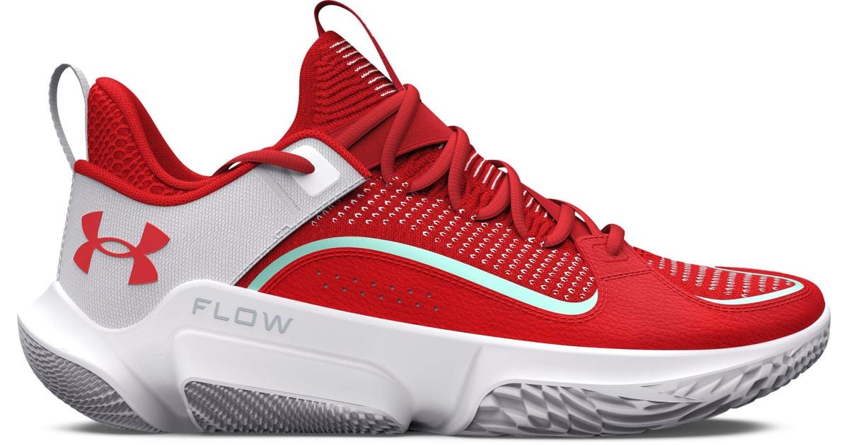 Red and white under deals armour basketball shoes