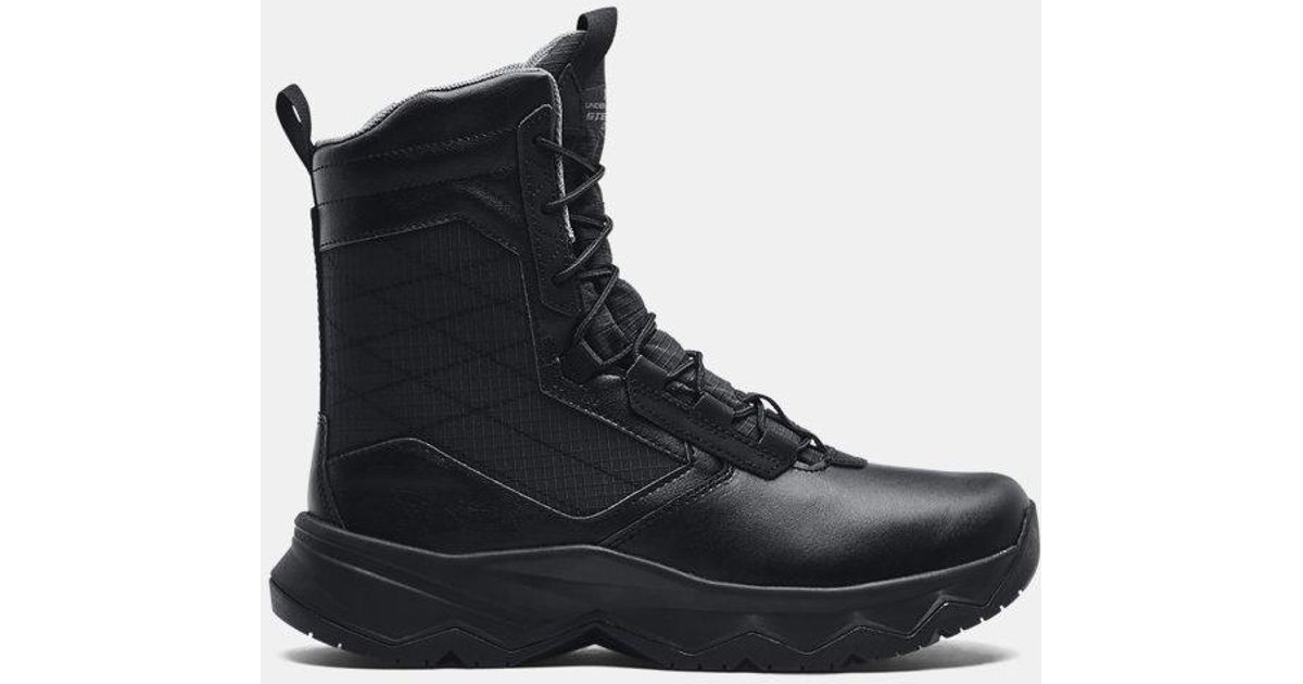 Under Armour Leather Ua Stellar G2 Side Zip Tactical Boots In Black For Men Lyst 