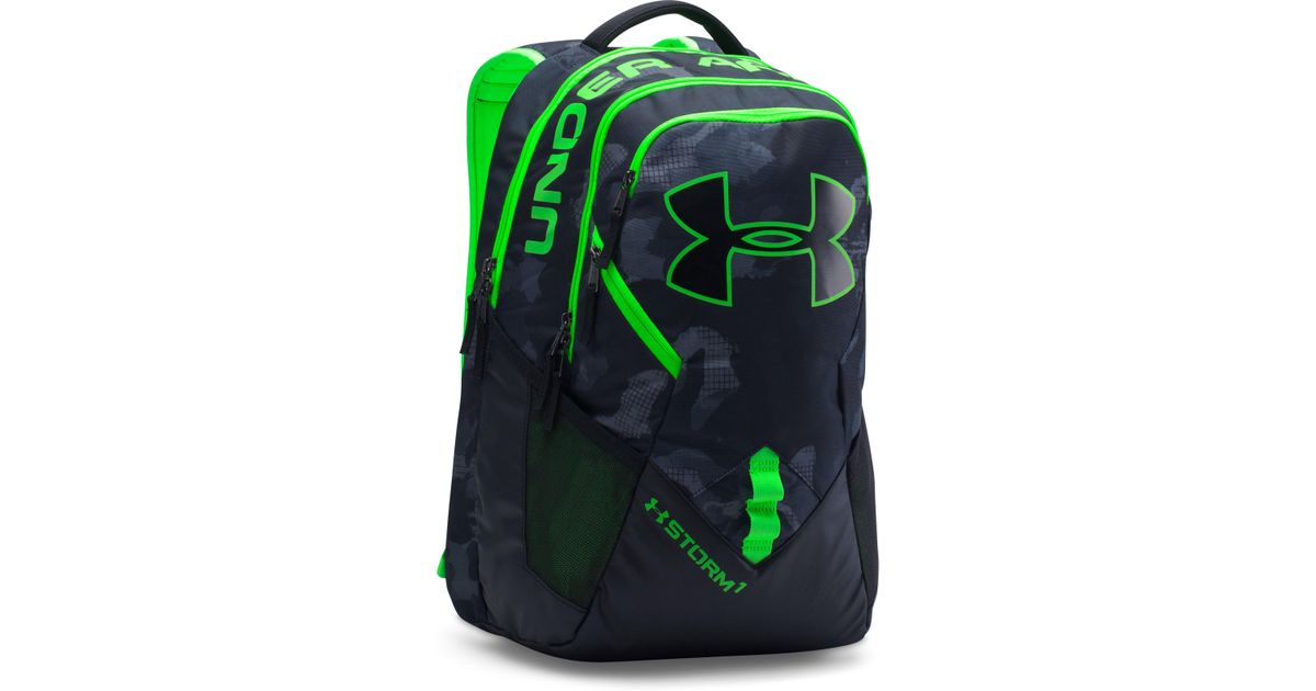 green and black under armour backpack