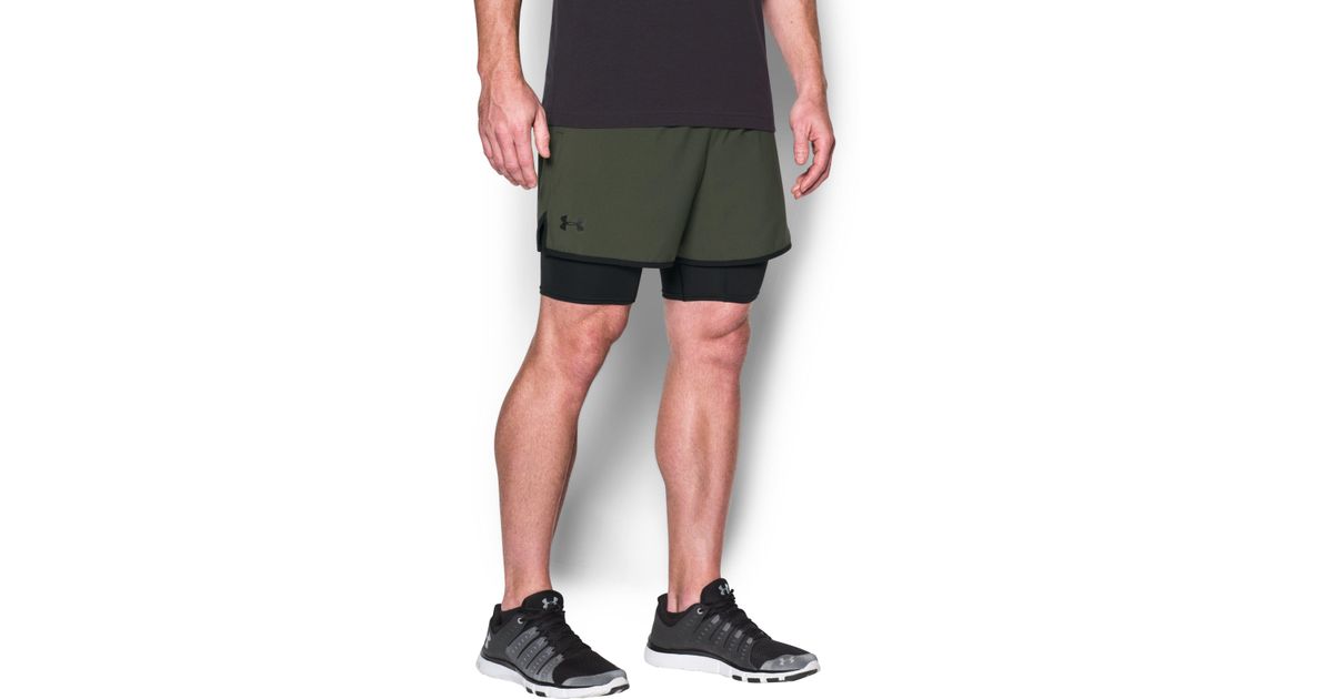 under armour qualifier 2 in 1 shorts mens