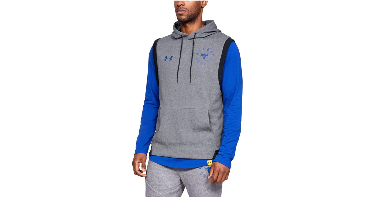 under armour men's project rock threadborne sleeveless hoodie