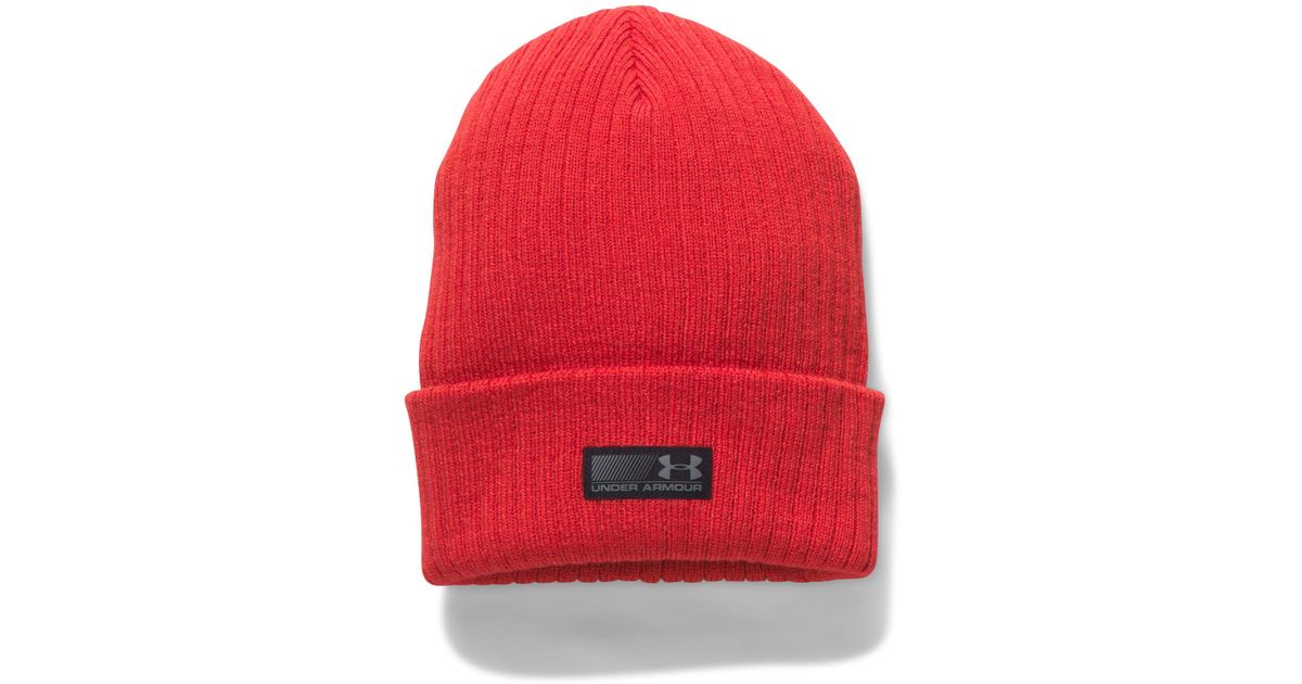 red under armour beanie