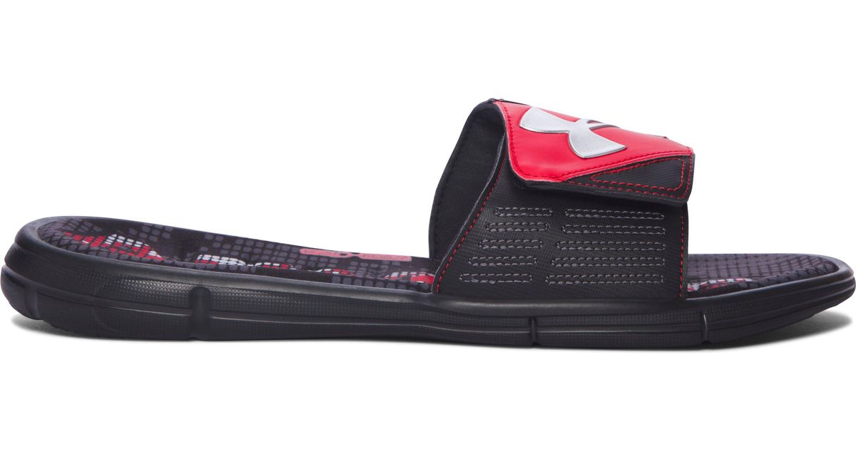 under armour red slides