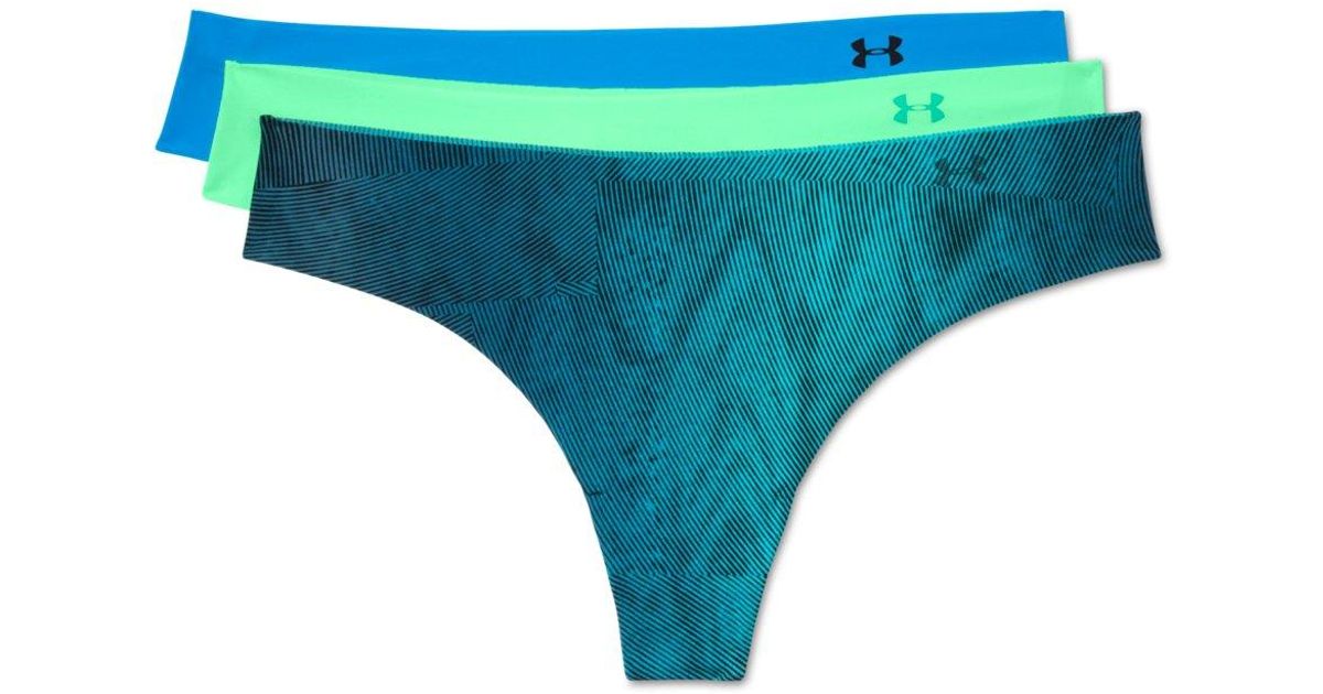 Under Armour Cotton Pure Stretch Print Thong 3pack in Green Lyst