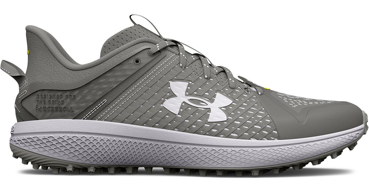 Under Armour Ua Yard Turf Baseball Shoes In Gray For Men Lyst