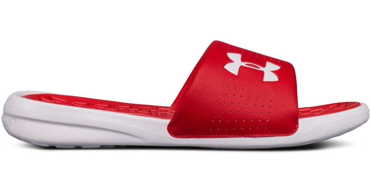 Under Armour Playmaker Fix Slide Sneaker in Red for Men | Lyst Canada
