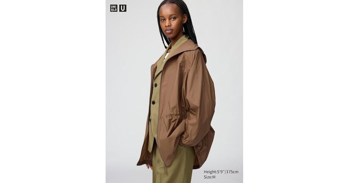 Uniqlo Uv Protection Sheer Oversized Parka in Brown | Lyst UK