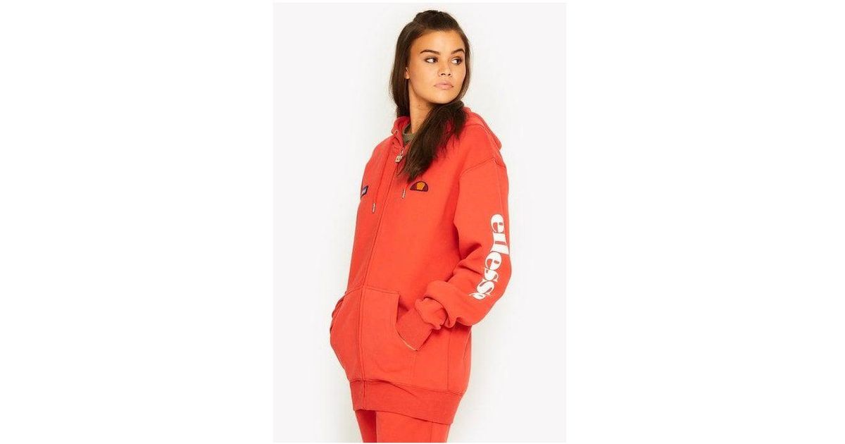ellesse piping panel full zip hoodie