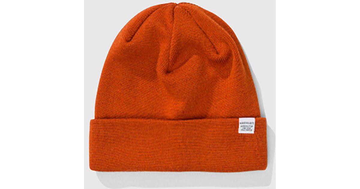 norse projects beanie orange