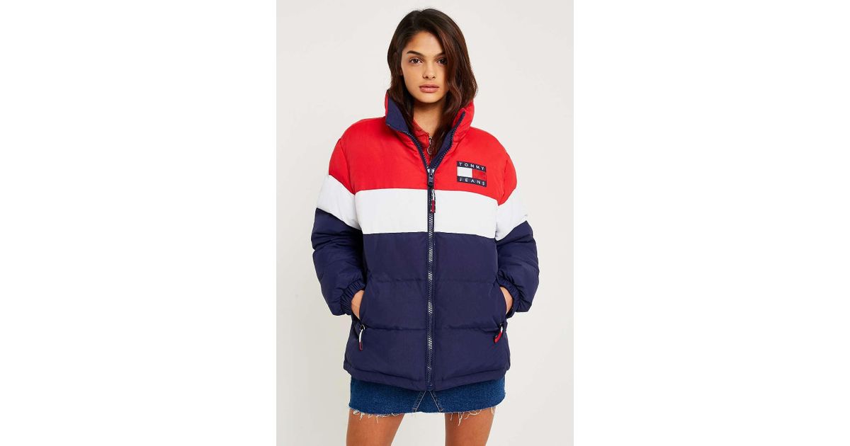 red and white tommy hilfiger jacket