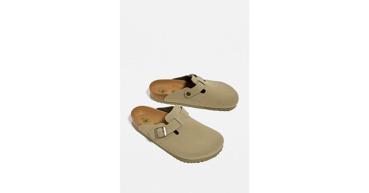 Birkenstock Faded Khaki Vegan Boston Clogs in White | Lyst UK