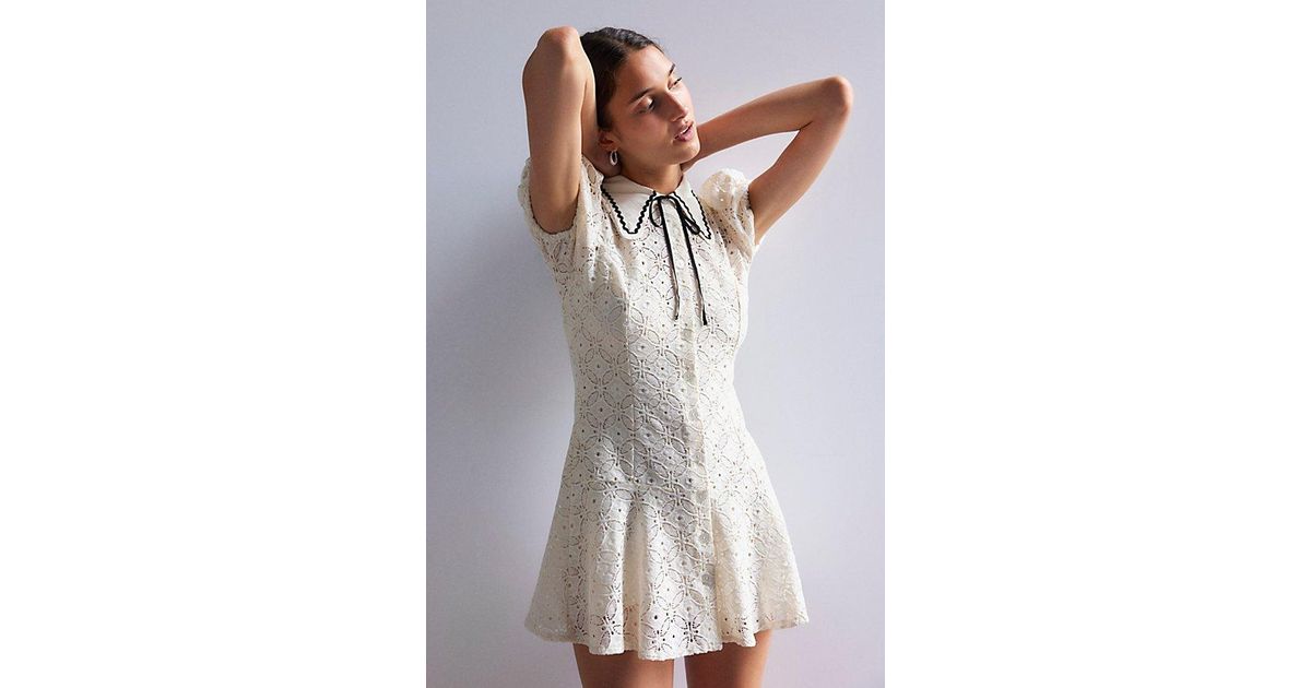 Kimchi Blue Kimchi Aubrey Lace Collared Dress in White | Lyst