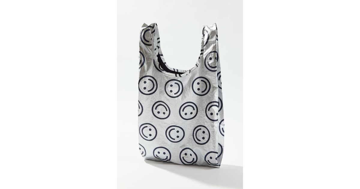 BAGGU Metallic Baby Reusable Tote Bag in Gray Lyst