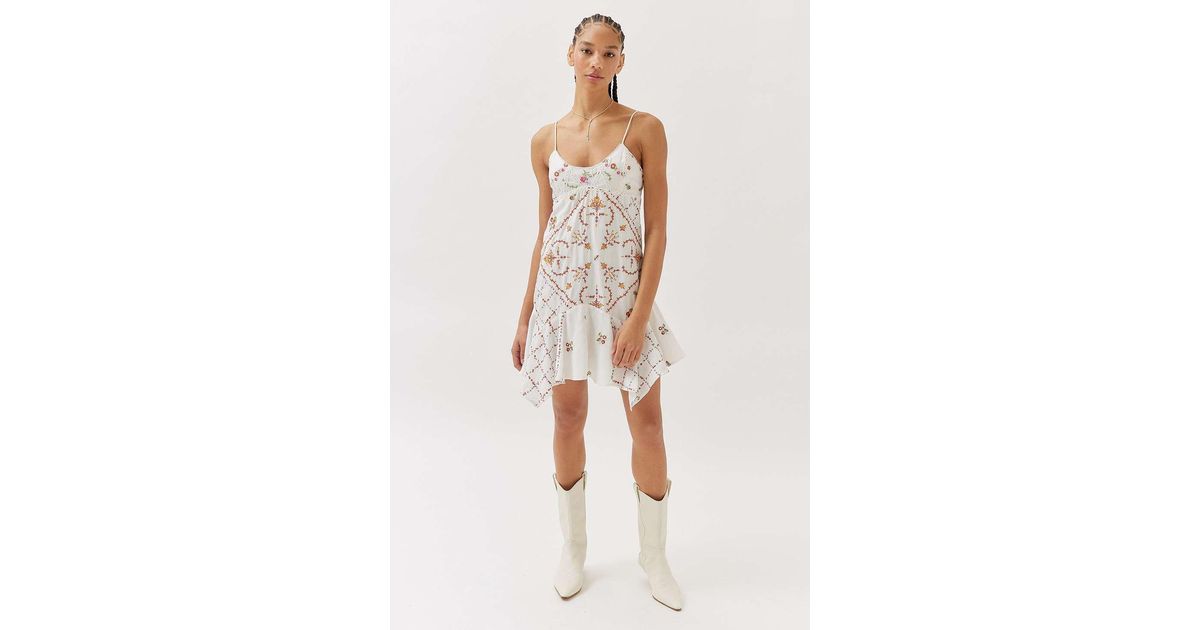 embroidered gown