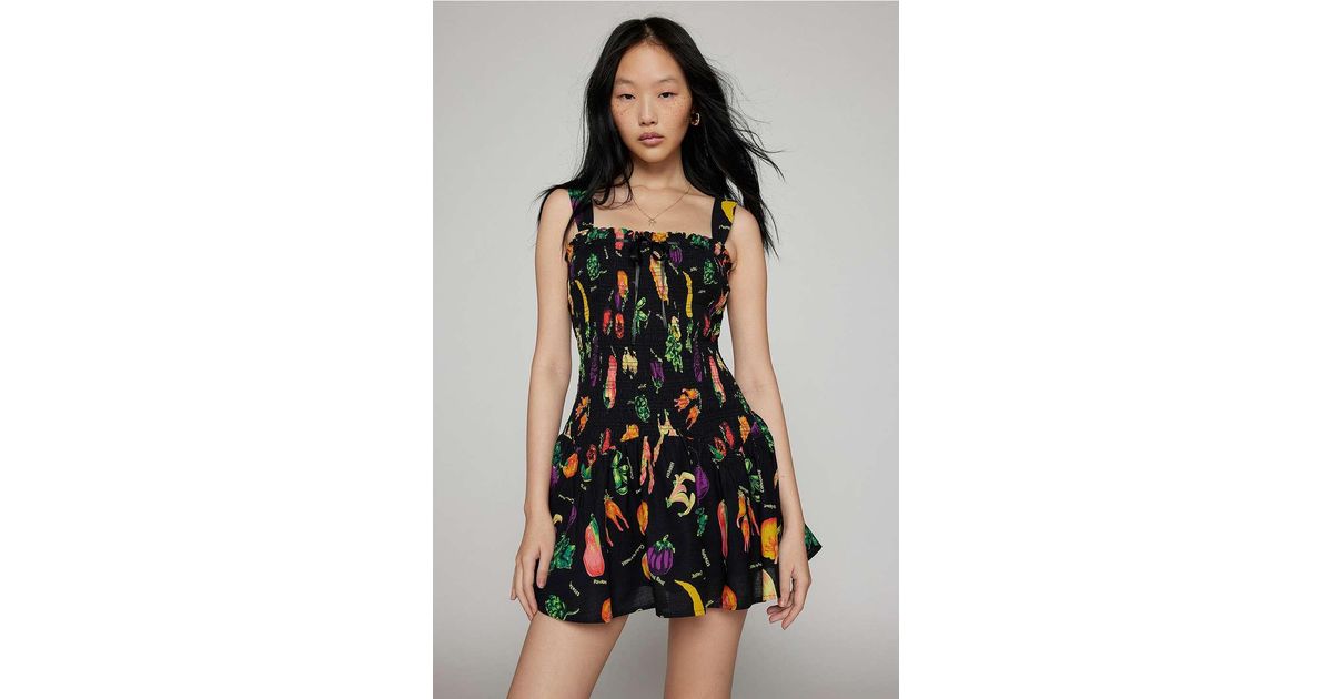 kimchi blue suzette smocked mini dress Kimchi Blue Suzette Smocked Mini Dress in Black
