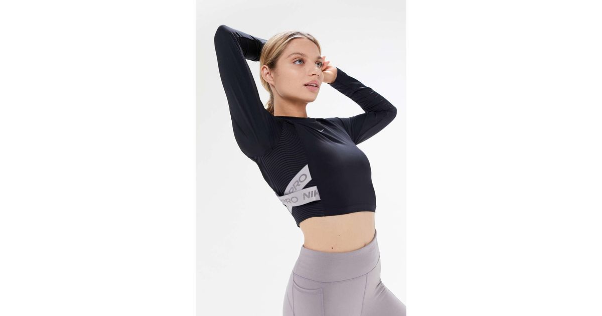 nike pro aeroadapt long sleeve cropped top