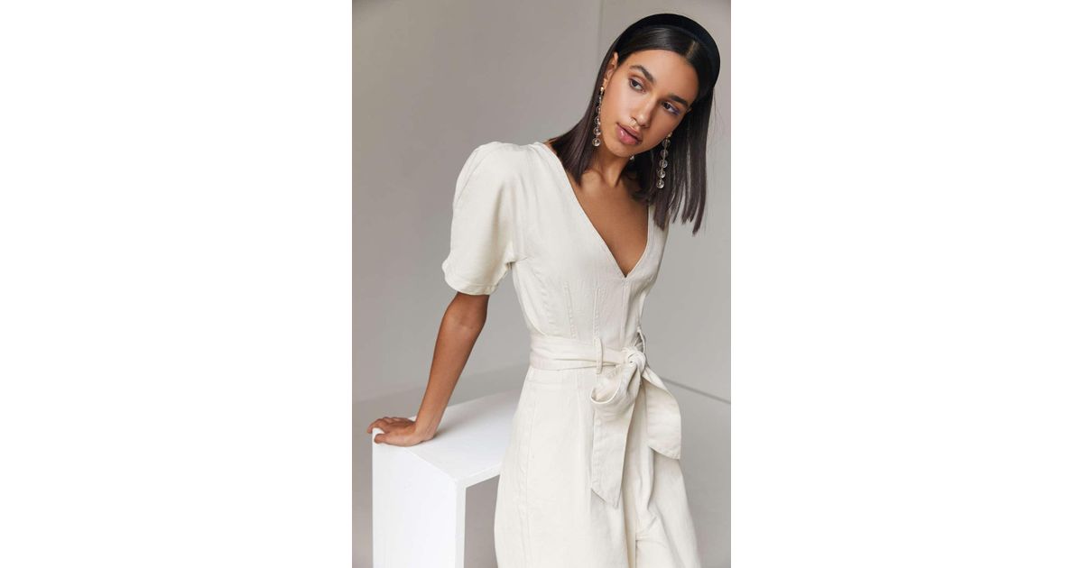 white puff sleeve jumpsuit