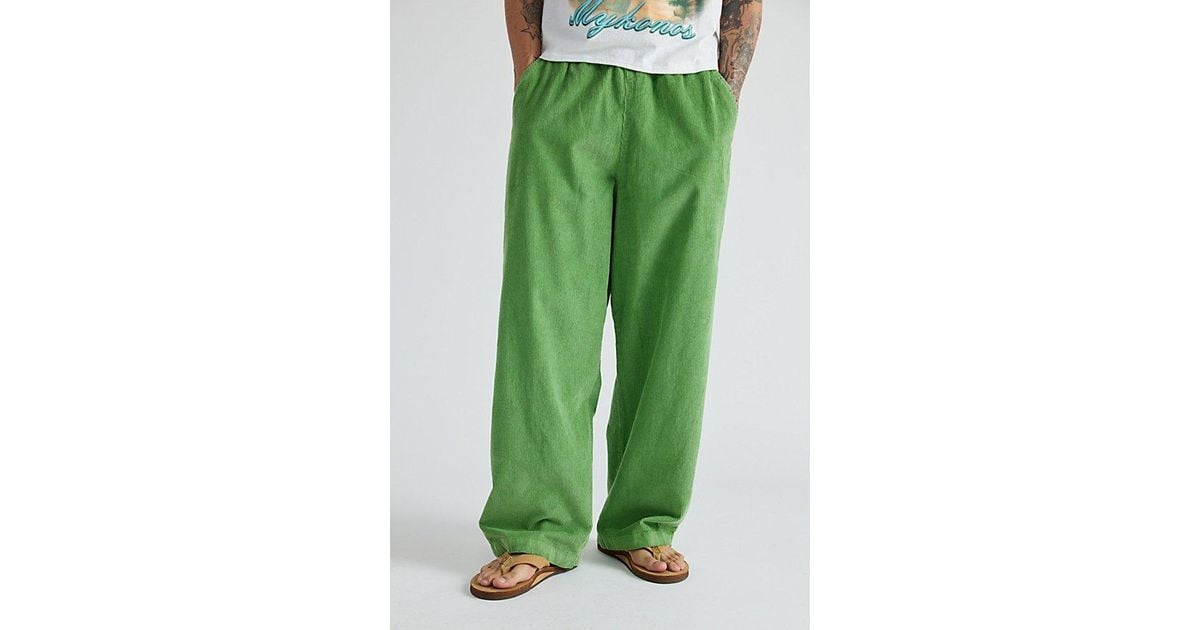 Urban Outfitters Uo Baggy Cord Beach Pant in Green for Men Lyst