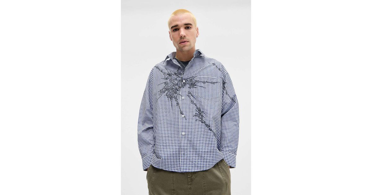 Jaded London Uo Exclusive Blue Atom Check Shirt for Men | Lyst UK