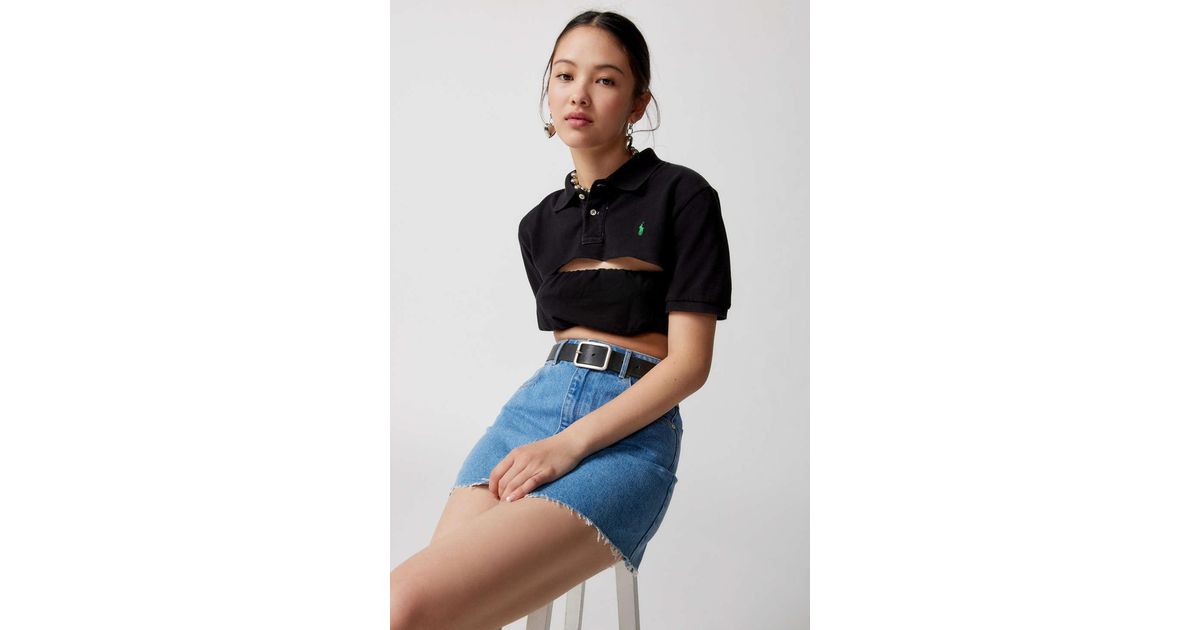 Urban Renewal Remade Super Cropped Polo & Tube Top Set in Blue | Lyst