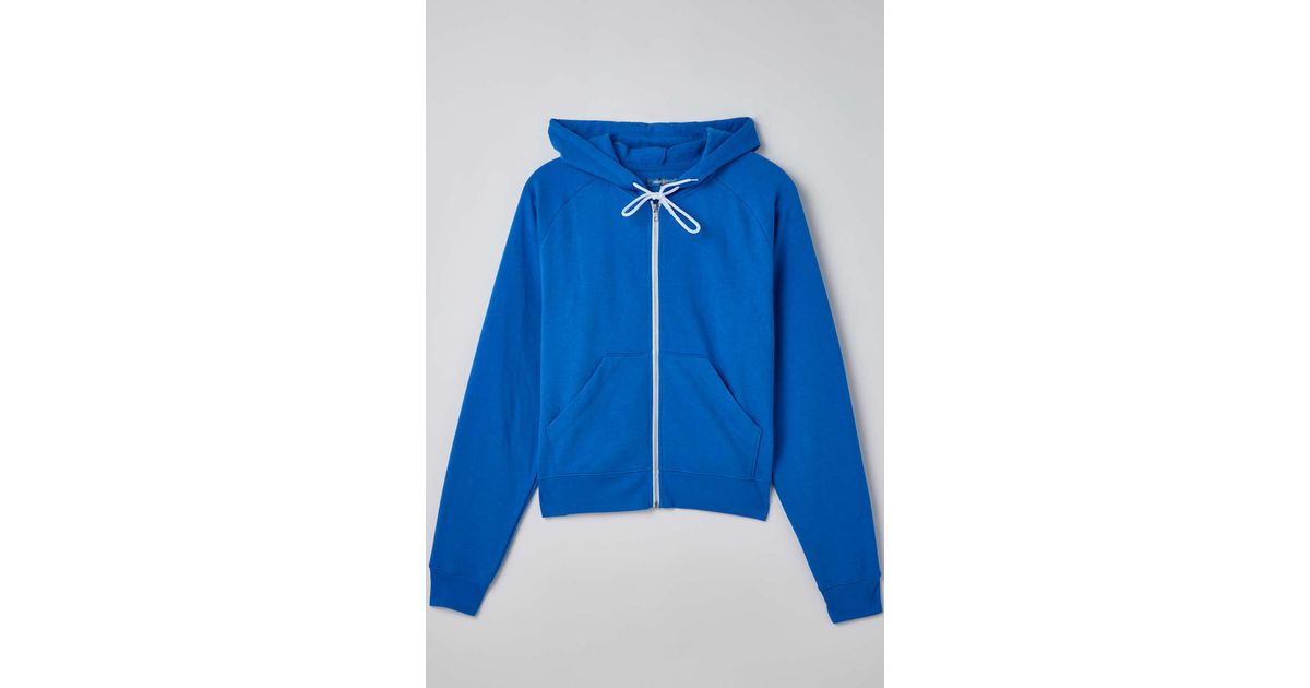 Urban Outfitters Uo Justin Shrunken Full Zip Hoodie Sweatshirt in Blue ...
